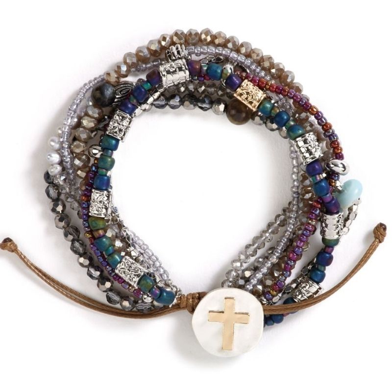 Beaded Love Bracelet - Gray